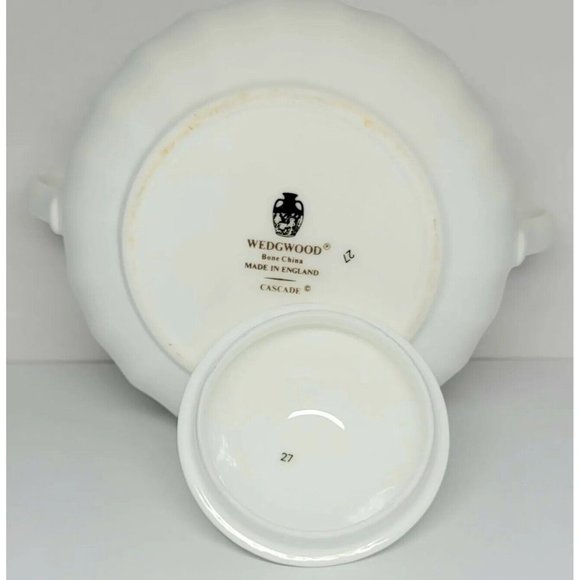 Vintage Wedgwood Sugar Bowl W Lid Cascade Pattern Floral Flowers Spring Blooming - Picture 3 of 7